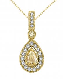 MULTI TONE PEAR DIAMOND PENDANT (TP2637)